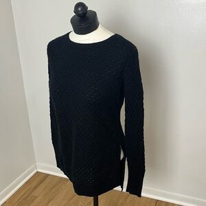 Athleta Merino‎ Wool Honeycomb Tunic Sweater Black Small